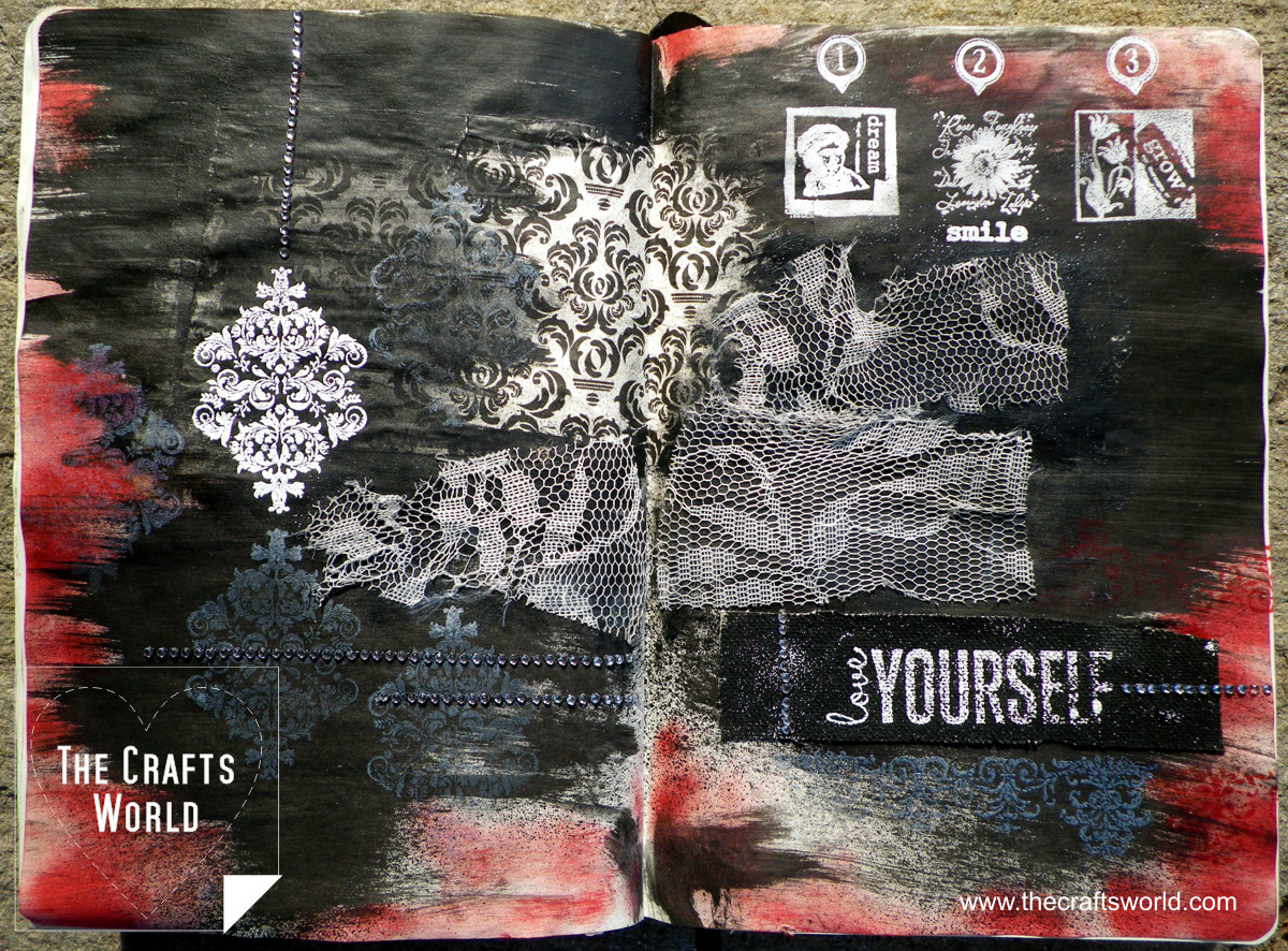 Art journal page Love yourself