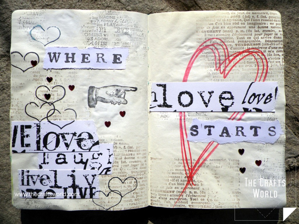 art journal page love