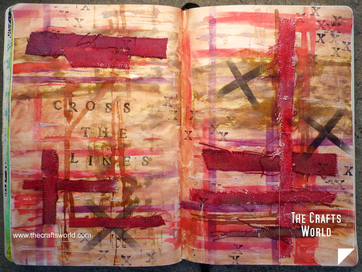 Cross the lines - art journal page
