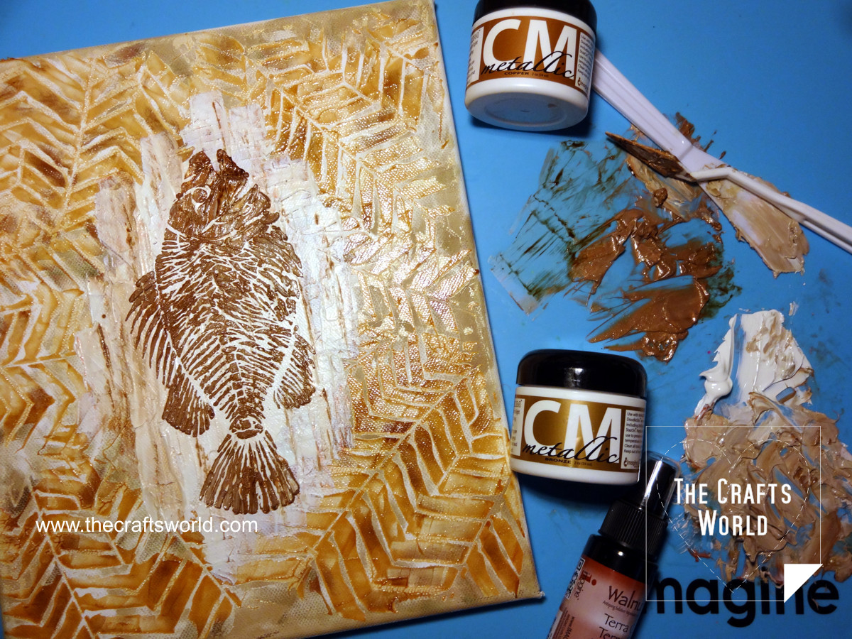 Fossil fish canvas 3