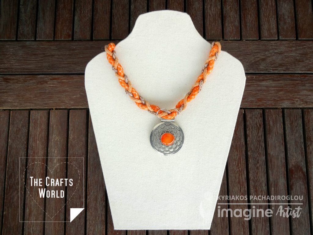 Tangerine braided necklace