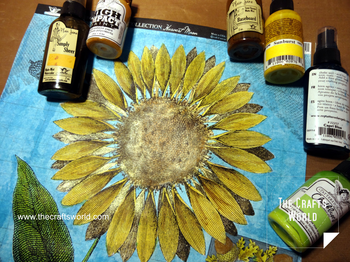 Sunflower canvas book cover 